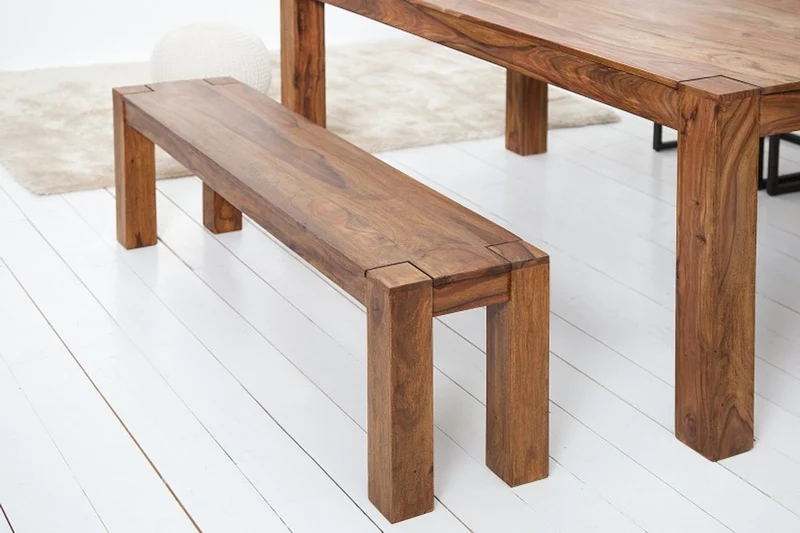 Casa Padrino Designer Sitzbank Natur Breite 140 cm, Höhe 45 cm