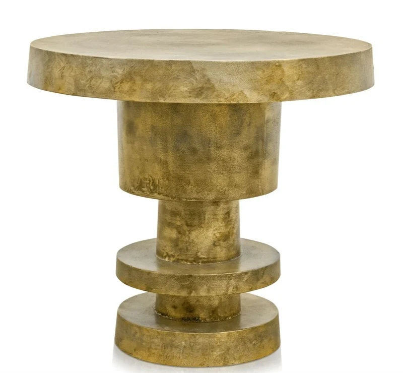 Casa Padrino Beistelltisch Antik Gold 51,5 x H. 47,5 cm - Wohnzimmertisch