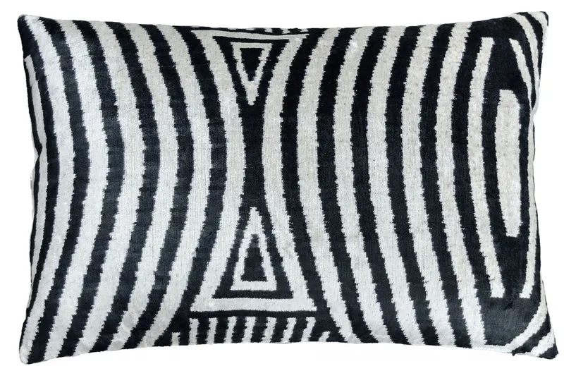 Casa Padrino Luxus Kissen Mod2 Schwarz / Weiß 60 x 40 cm - Wohnzimmer Deko Accessoires