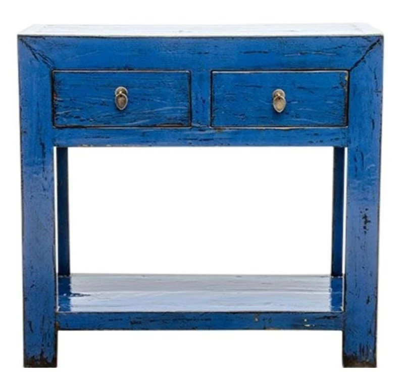 Casa Padrino Landhausstil Konsole Antik Stil Blau 90 x 40 x H. 85 cm - Landhausstil Möbel