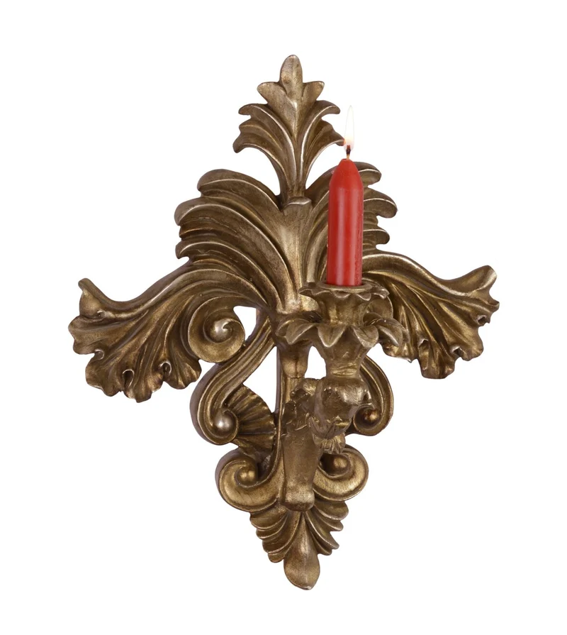 Casa Padrino Barock Wandkerzenhalter Antik Gold B.29 x H.35,3 - Wandleuchter Wand Beleuchtung