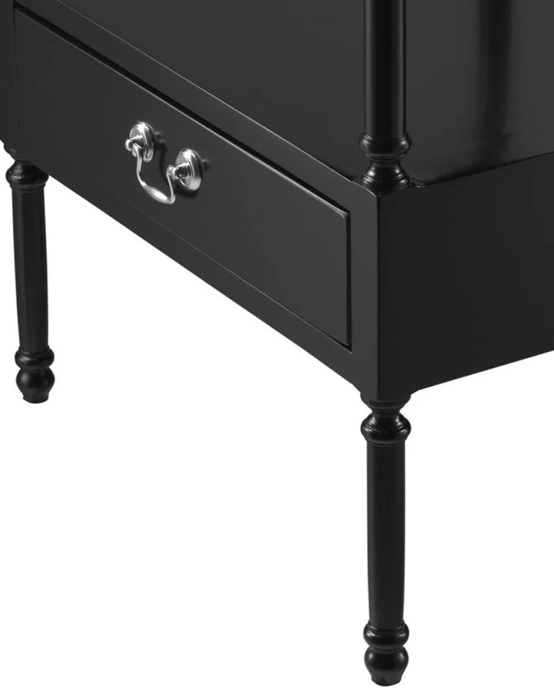 Casa Padrino Luxus Wohnzimmer Beistelltisch Schwarz / Silber 48 x 42 x H. 73 cm - Wohnzimmermöbel
