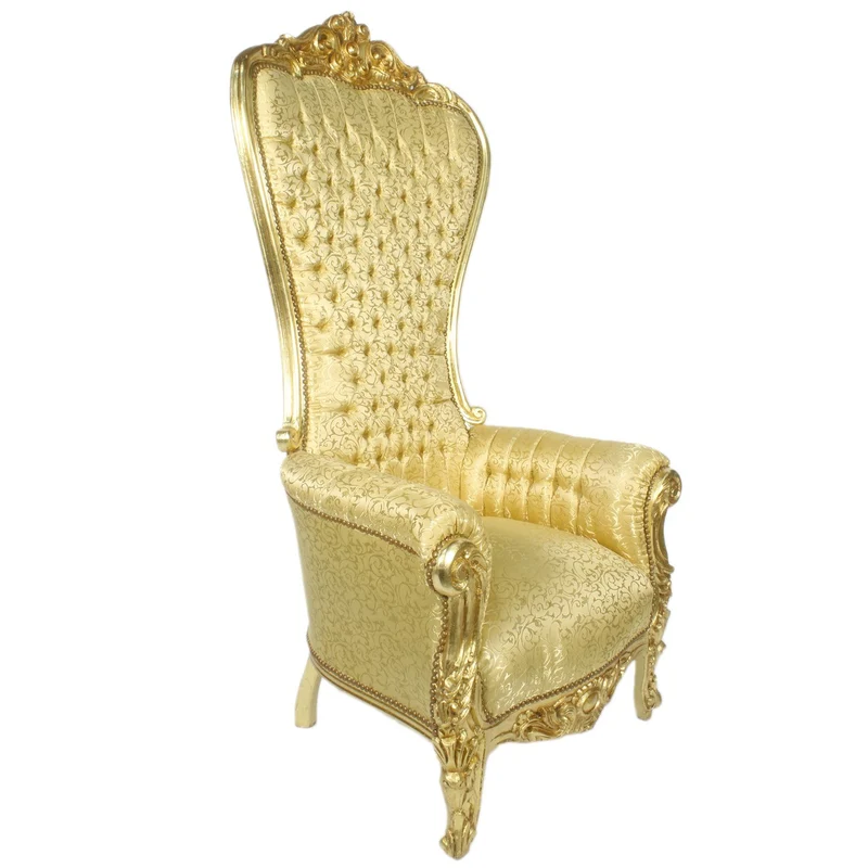 Casa Padrino Barock Thron Sessel Majestic Gold Muster / Gold - Riesensessel -Thron Stuhl Tron