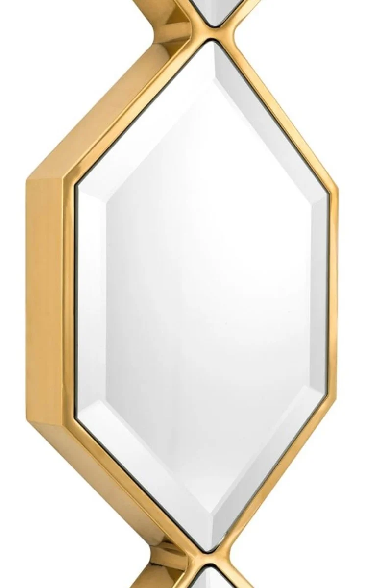Casa Padrino Designer Wandspiegel Gold 25 x H. 110 cm - Luxus Wohnzimmer Spiegel