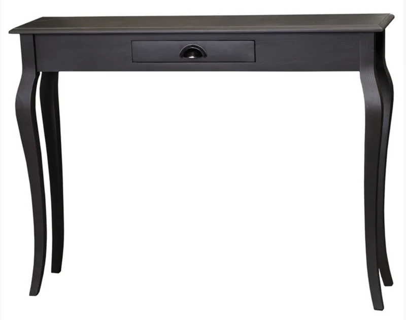 Casa Padrino Badezimmerkonsole mit Schublade in schwarz 120 x 30 x H. 90 cm - Jugendstil Möbel Konsole Konsolentisch
