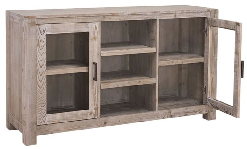 Casa Padrino Landhausstil Sideboard aus Massivholz Naturfarben 160 x 47 x H. 90 cm
