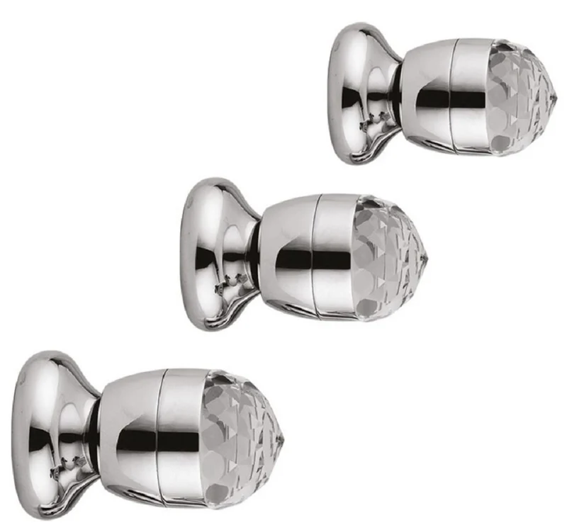 Casa Padrino Luxus Duscharmaturen Set mit Swarovski Kristallglas Silber - Badezimmer Duschgarnitur - Erstklassische Qualität - Made in Italy