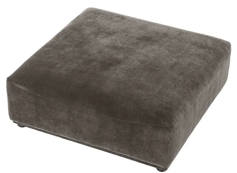 Casa Padrino Luxus Hocker Grau / Schwarz 109 x 109 x H. 42 cm - 4 eckiger Sitzhocker - Luxus Möbel