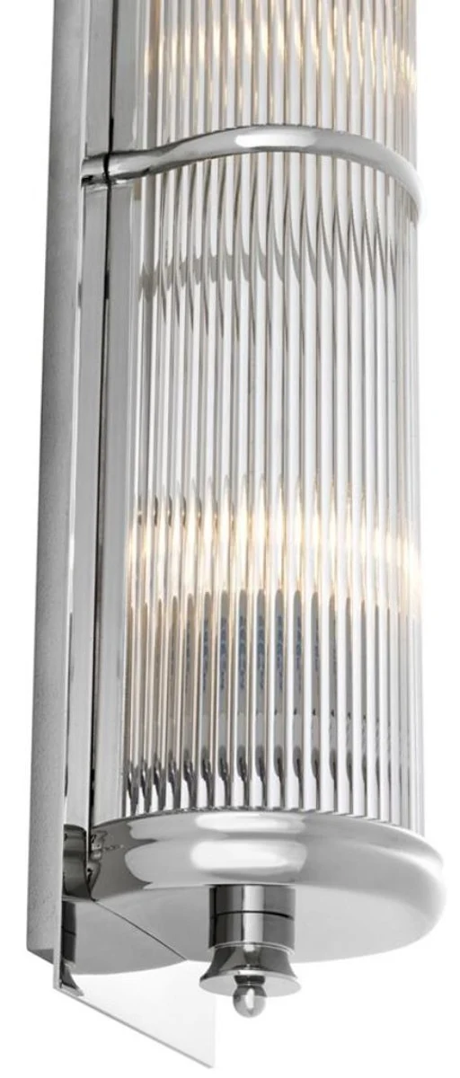 Casa Padrino Luxus Wohnzimmer Wandlampe Silber 13 x 11 x H. 52 cm - Luxus Kollektion