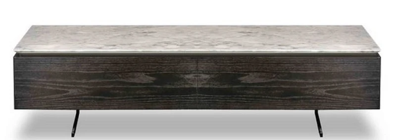 Casa Padrino Luxus Couchtisch mit 2 Schubladen Schwarz / Weiß 150 x 80 x H. 38 cm - Wohnzimmertisch mit Marmorplatte - Luxus Möbel