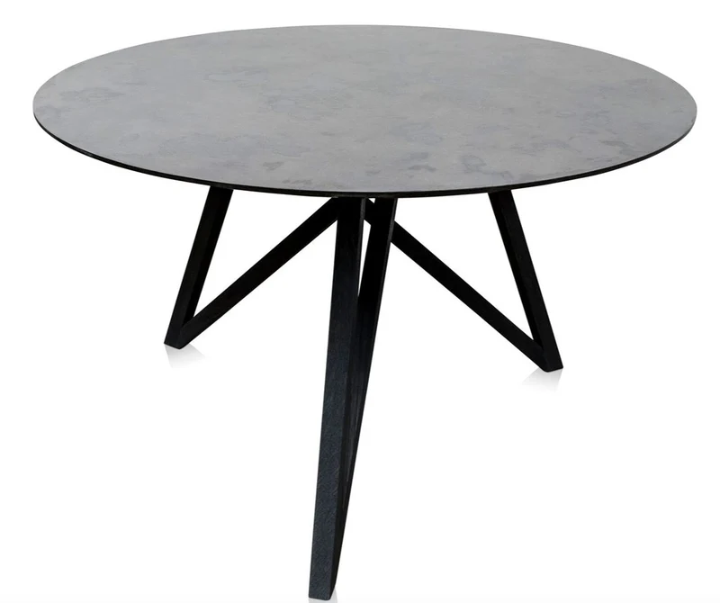 Casa Padrino Luxus Esstisch mit mineralbeschichteter Tischplatte 120 x H. 76 cm - Designer Esszimmermöbel