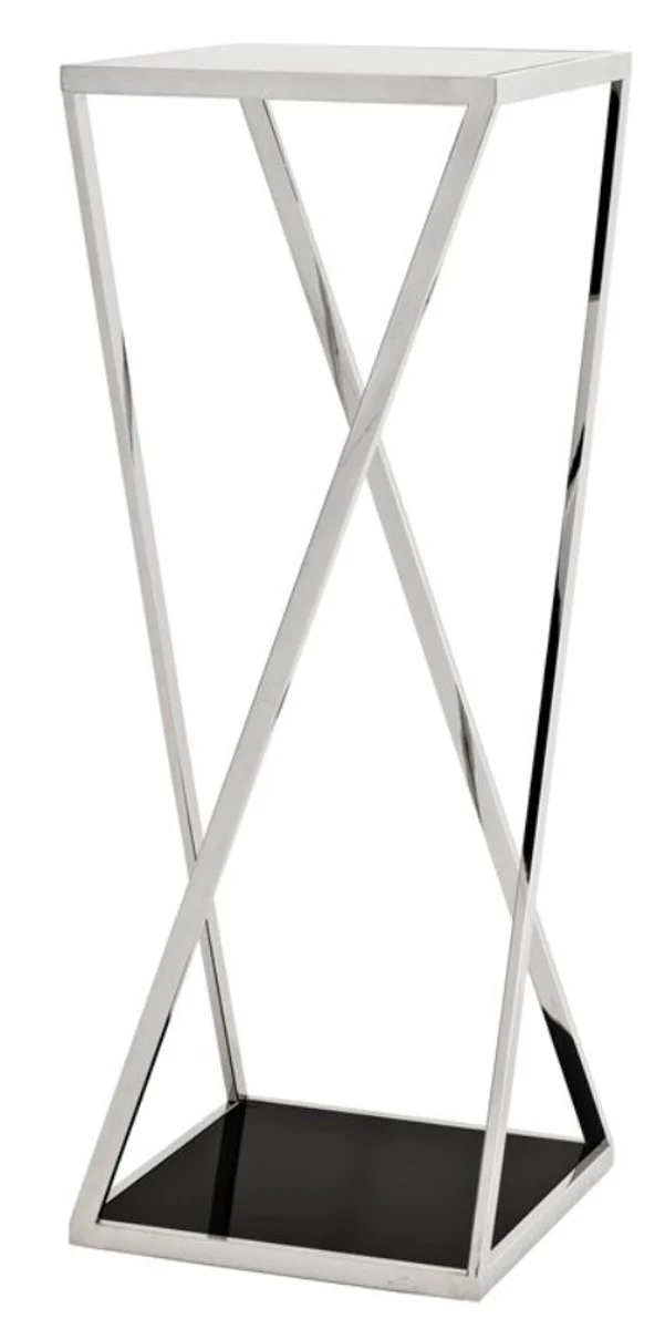 Casa Padrino Luxus Beistelltisch Silber 40,5 x 40,5 x H. 110 cm - Designermöbel