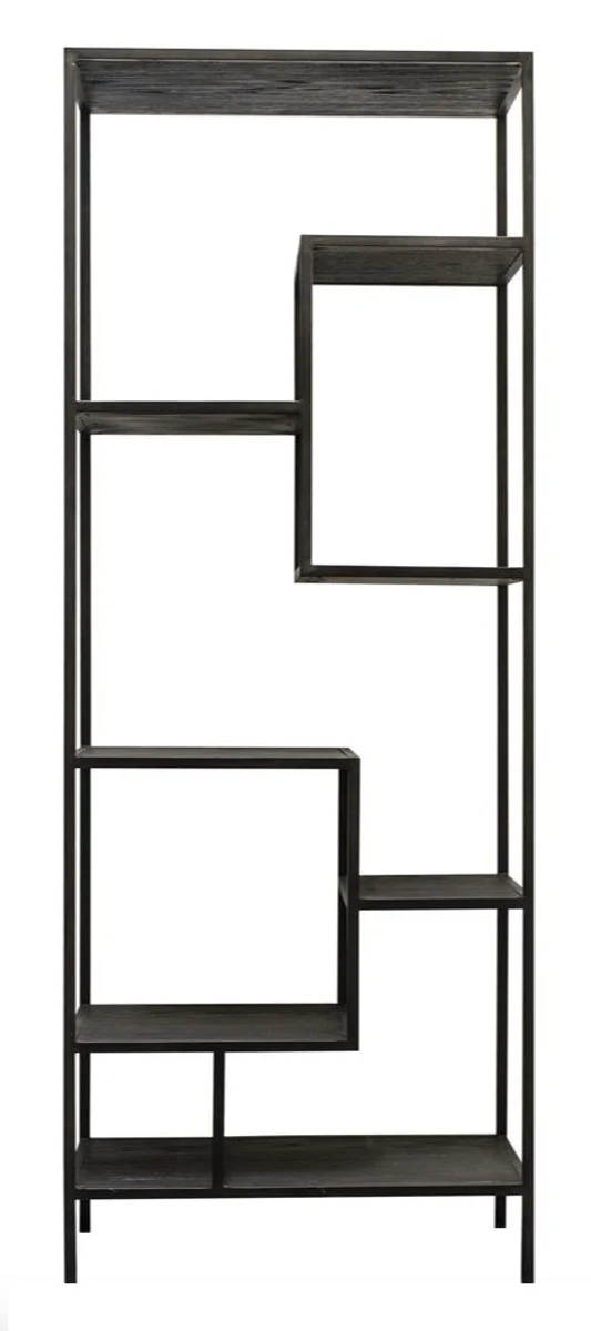 Casa Padrino Designer Regalschrank Schwarz 80 x 40 x H. 210 cm - Luxus Qualität