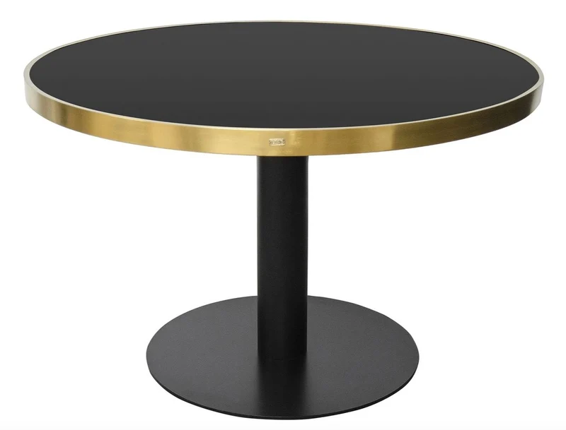 Casa Padrino Luxus Esstisch Schwarz / Gold 120 x H. 76 cm - Designer Esszimmermöbel
