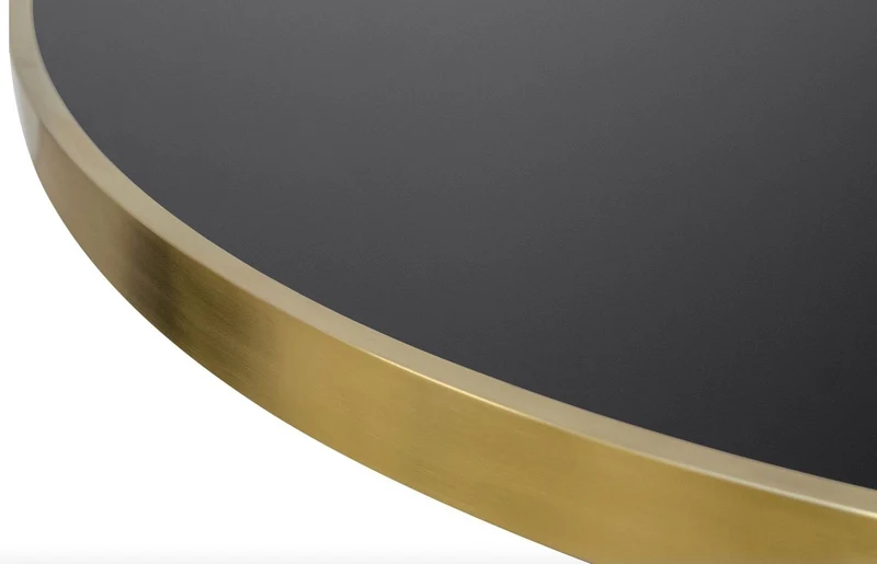 Casa Padrino Luxus Esstisch Schwarz / Gold 120 x H. 76 cm - Designer Esszimmermöbel
