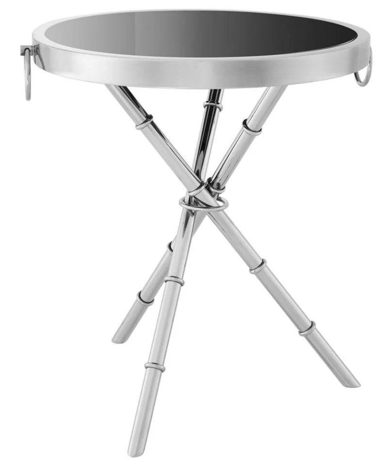 Casa Padrino Luxus Designer Beistelltisch Silber 52 x H. 60 cm - Wohnzimmer Möbel