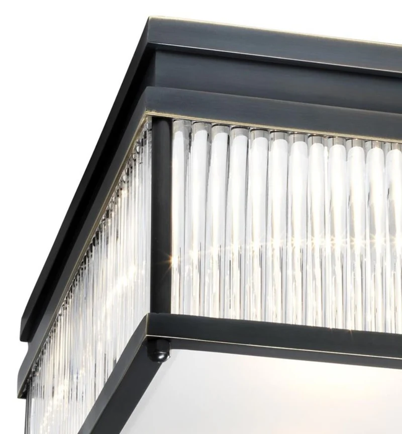 Casa Padrino Luxus Deckenleuchte Bronze 40,5 x 40,5 x H. 17 cm - Hotel Möbel