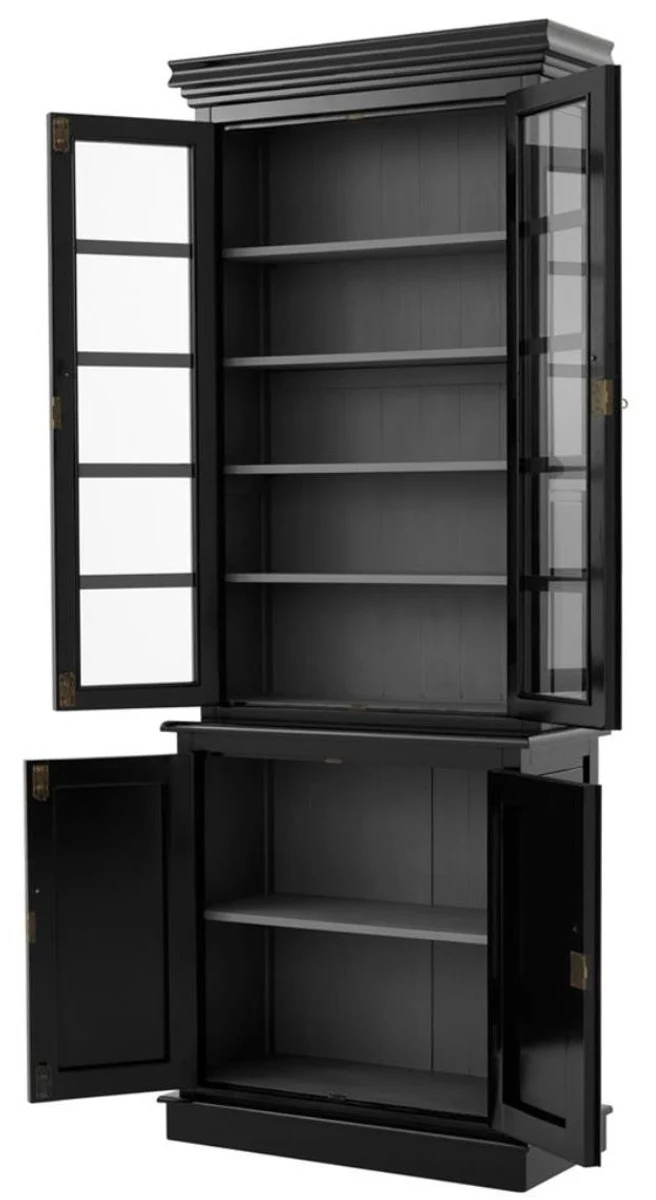 Casa Padrino Luxus Wohnzimmerschrank Schwarz 90 x 38 x H. 230 cm - Limited Edition