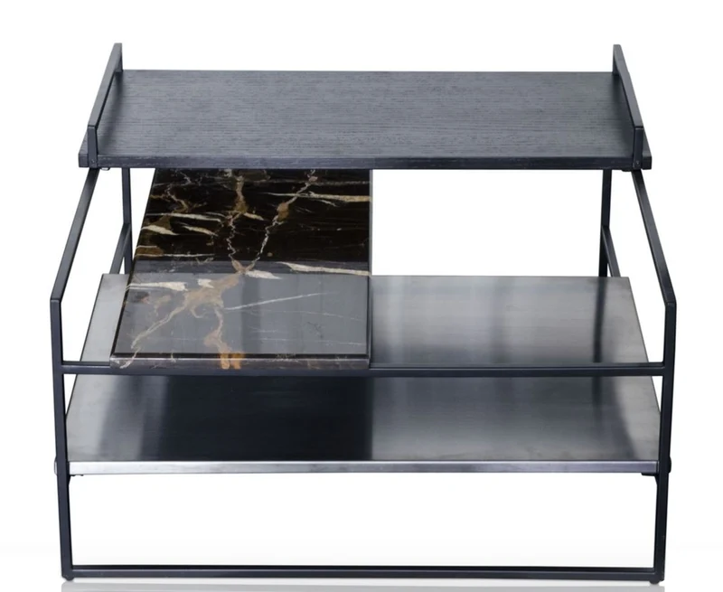 Casa Padrino Luxus Couchtisch Schwarz 60 x 60 x H. 36,5 cm - Designer Wohnzimmertisch