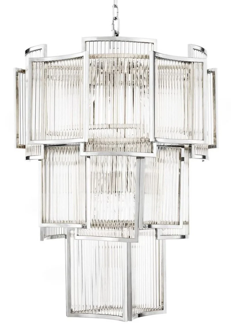 Casa Padrino Luxus Hotel Kronleuchter Silber Durchmesser 58 x H. 84 cm - Limited Edition