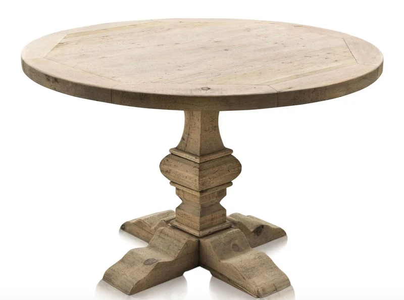 Casa Padrino Luxus Esszimmertisch Naturfarben 120 x H. 76 cm - Esszimmermöbel