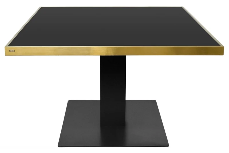 Casa Padrino Designer Esstisch Schwarz / Gold 120 x 120 x H. 76 cm - Luxus Esszimmermöbel