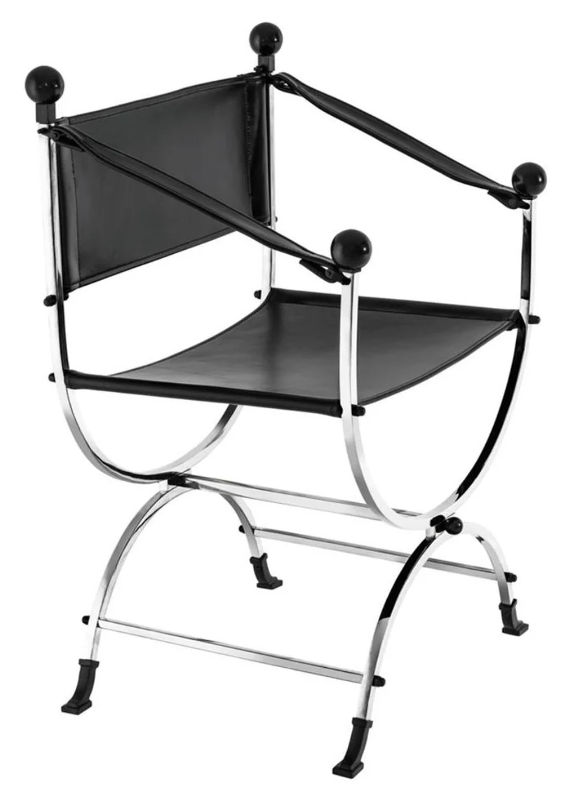 Casa Padrino Designer Stuhl mit Armlehnen 59 x 44 x H. 87 cm - Luxus Bürostuhl