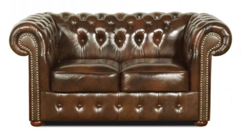 Casa Padrino Chesterfield Wohnzimmer 3er Set Dunkelbraun - Luxus Echtleder Möbel