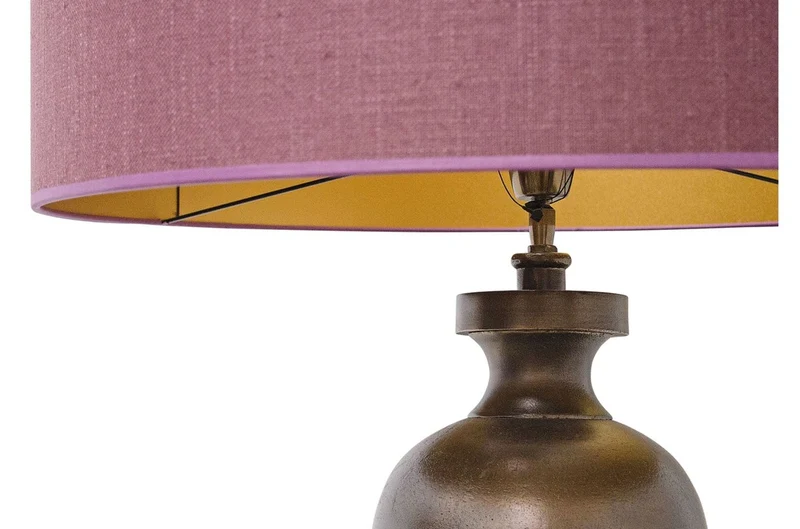 Casa Padrino Luxus Tischleuchte Antik Bronze / Altrosa 60 x H. 136 cm - Luxus Qualität