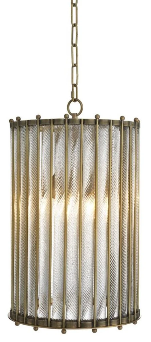 Casa Padrino Laterne / Hängeleuchte in antik messing 35 x H. 53 cm - Luxus Hotel Möbel