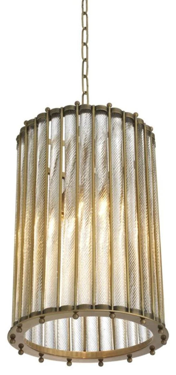 Casa Padrino Laterne / Hängeleuchte in antik messing 35 x H. 53 cm - Luxus Hotel Möbel