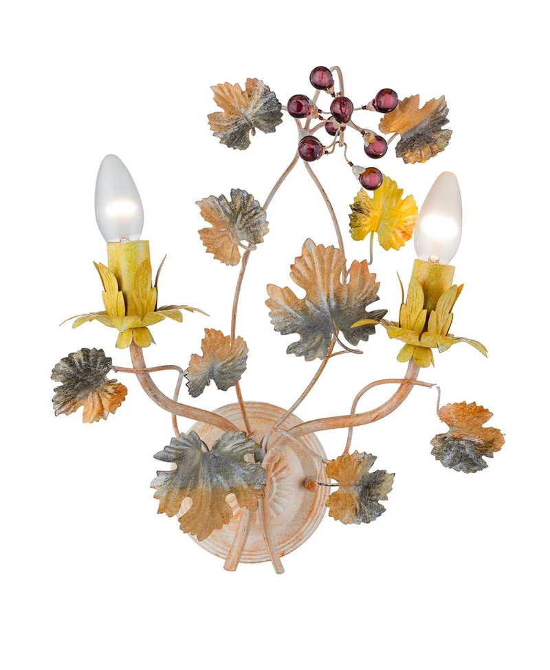 Casa Padrino Barock Wandleuchte Blumen - italienisches Design - Wandlüster Wand Leuchte Antik Stil