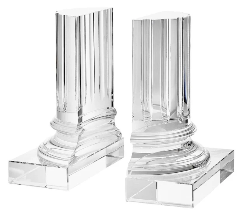 Casa Padrino Kristallglas Buchstützen 2er Set 17 x 8,5 x H. 21 cm - Designer Hotel Deko