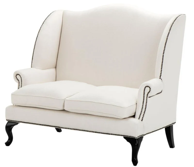 Casa Padrino Designer Sofa Weiß 144 x 80 x H. 150 cm - Luxus Hoteleinrichtung