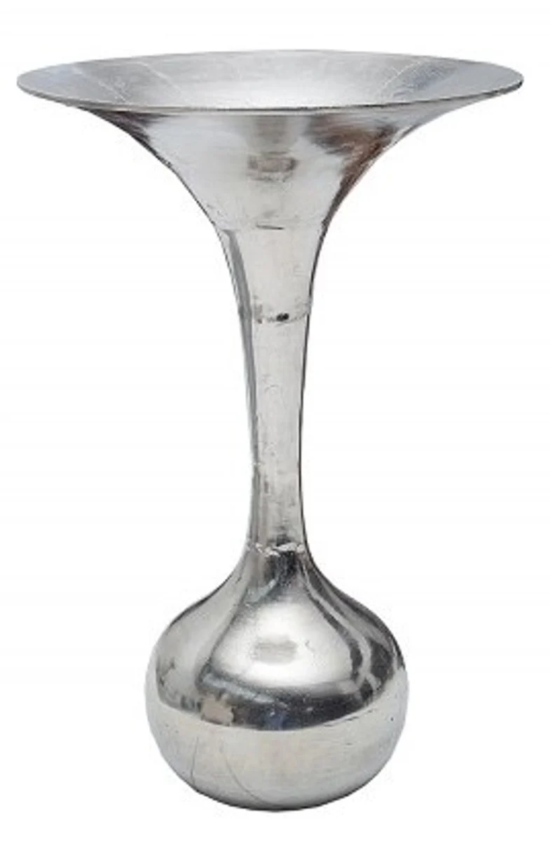 Casa Padrino Antik Stil Barock Blumenvase Raw Aluminium 90cm - Pflanzentopf - Hotel Dekoration - Blumengefäss Standvase