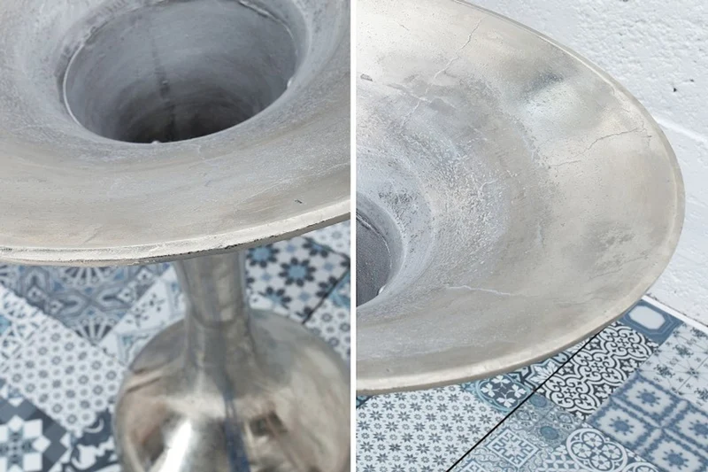 Casa Padrino Antik Stil Barock Blumenvase Raw Aluminium 90cm - Pflanzentopf - Hotel Dekoration - Blumengefäss Standvase