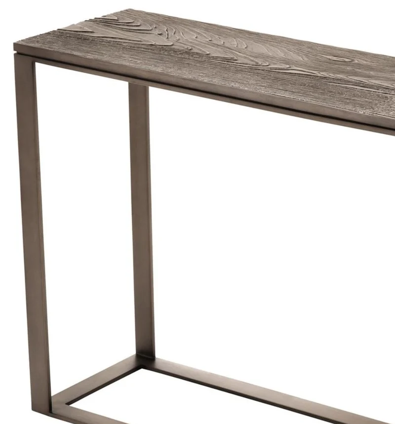Casa Padrino Luxus Konsole / Konsolentisch Rosa-Bronze 140 x 35 x H. 78,5 cm - Luxus Qualität