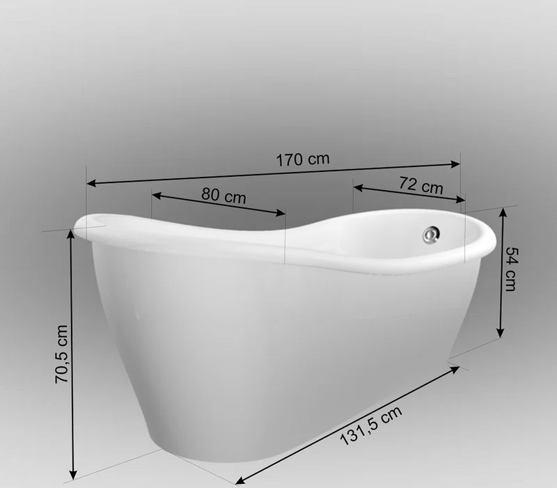 Casa Padrino Luxus Jugendstil Badewanne Schwarz / Weiß 170 x 80 x H. 70,5 cm - Freistehende Retro Antik Badewanne - Badezimmer Möbel