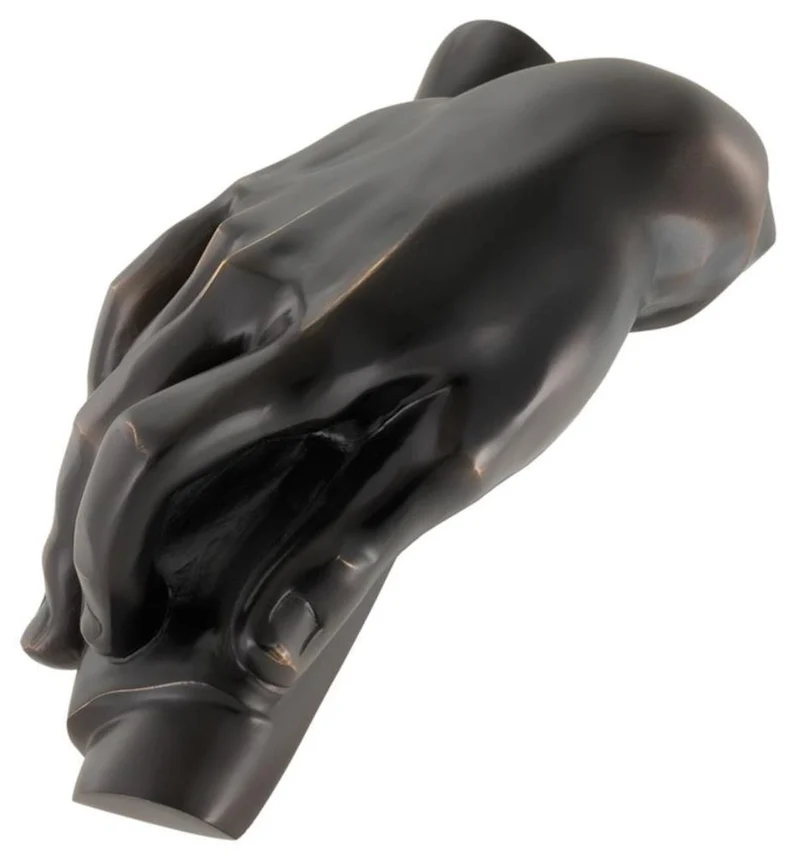 Casa Padrino Designer Deko Objekt Hände Antik Bronze 28 x 15 x H. 11 cm - Luxus Kollektion Hand Skulptur