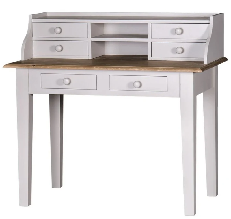 Casa Padrino Landhausstil Schreibtisch mit 6 Schubladen 109 x 60 x H. 102 cm - Luxus Qualität