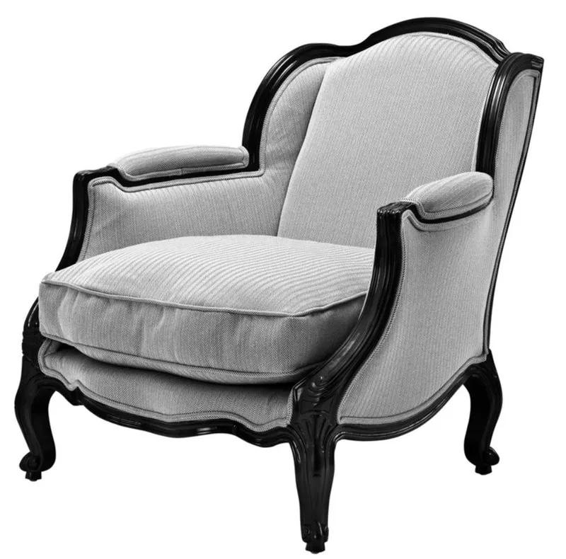 Casa Padrino Luxus Antikstil Sessel Schwarz / Weiß 76 x 80 x H. 85 cm - Hotel Möbel