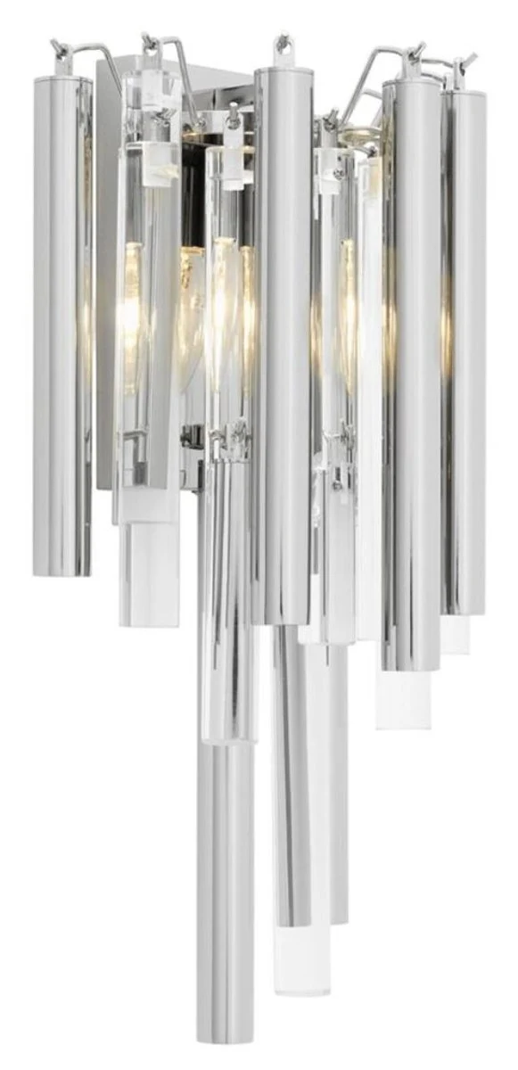 Casa Padrino Luxus Wandleuchte / Wandlampe Silber 23 x 14,5 x H. 42 cm - Hotel Restaurant Kollektion