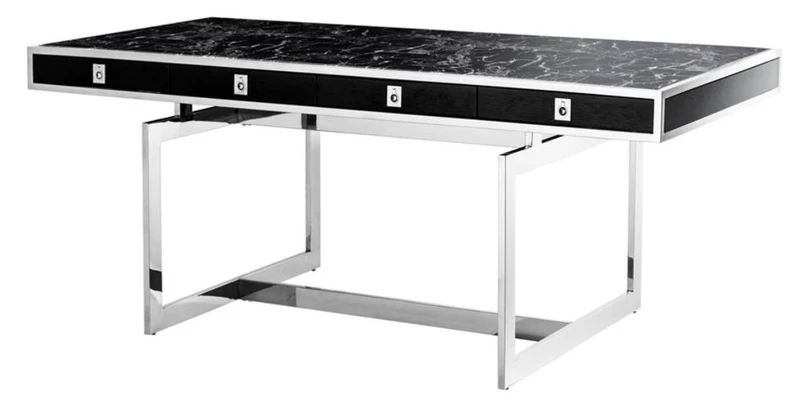 Casa Padrino Luxus Schreibtisch mit 4 Schubladen 190 x 90 x H. 74,5 cm - Luxus Kollektion