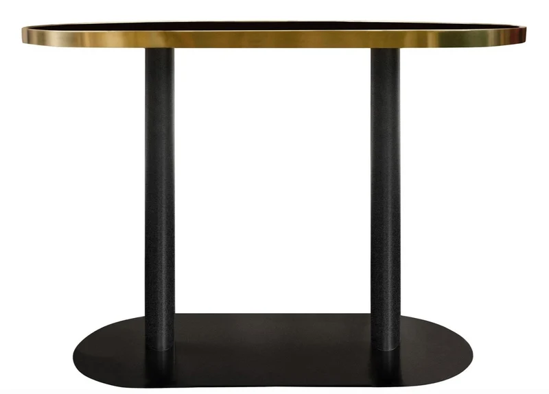 Casa Padrino Luxus Esstisch Schwarz / Gold 110 x 70 x H. 76 cm - Designer Esszimmermöbel