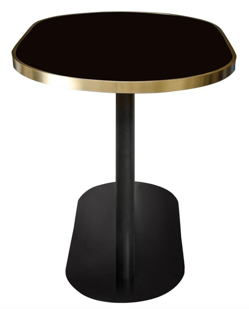 Casa Padrino Luxus Esstisch Schwarz / Gold 110 x 70 x H. 76 cm - Designer Esszimmermöbel