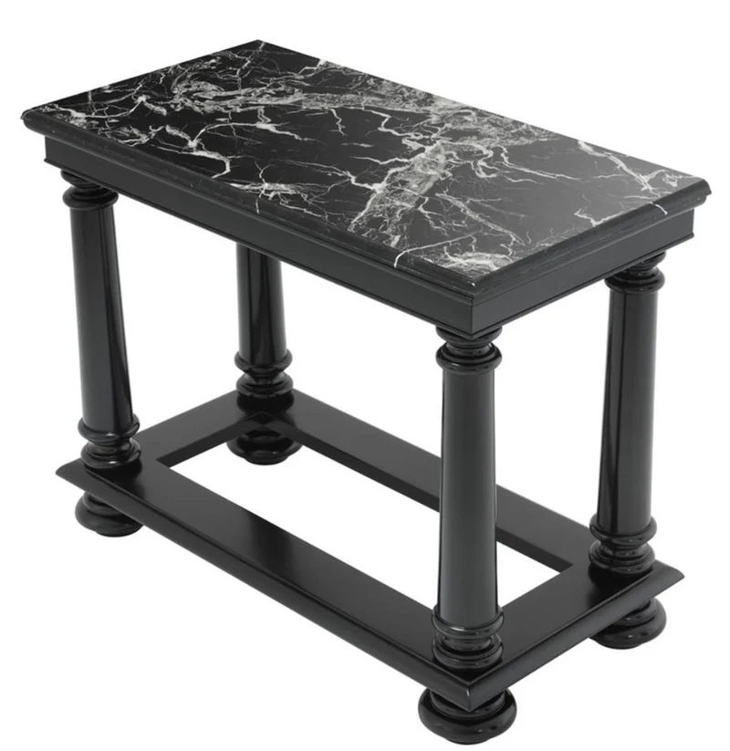 Casa Padrino Luxus Konsolentisch in schwarz mit schwarzer Marmorplatte 100 x 50 x H. 79 cm - Limited Edition