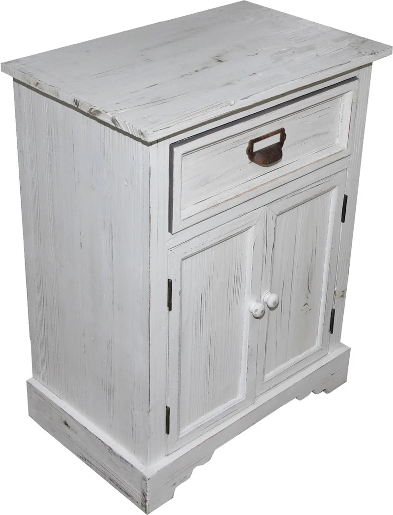 Casa Padrino Shabby Chic Landhaus Stil Kommode mit Schubladen, Antik Weiß, B 50 cm, H 64 cm