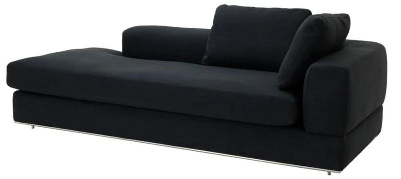 Casa Padrino Designer Sofa Schwarz Rechtsseitig 231 x 101 x H. 85 cm - Luxus Wohnzimmer Möbel