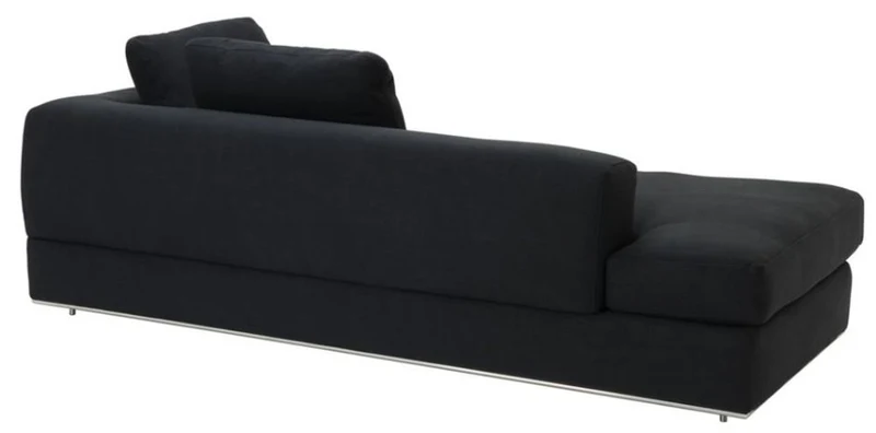 Casa Padrino Designer Sofa Schwarz Rechtsseitig 231 x 101 x H. 85 cm - Luxus Wohnzimmer Möbel