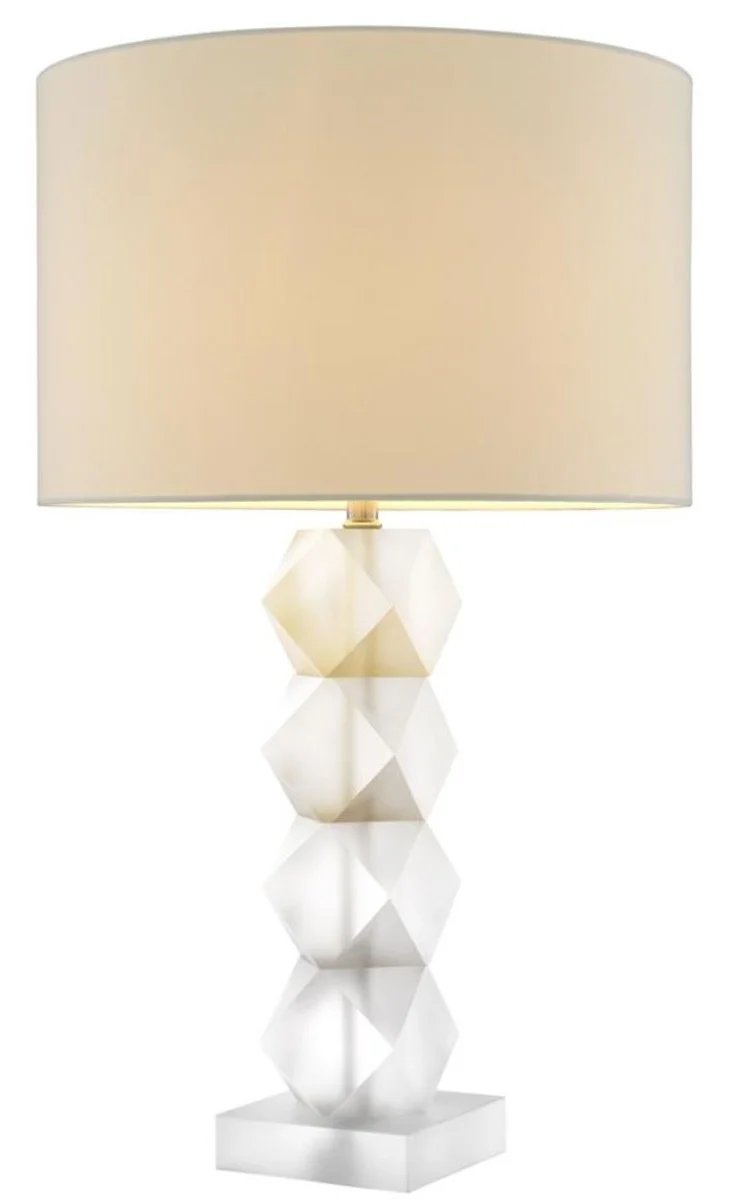 Casa Padrino Designer Milchglas Tischleuchte 16 x 48 x H. 84 cm - Hotel Restaurant Tischlampe